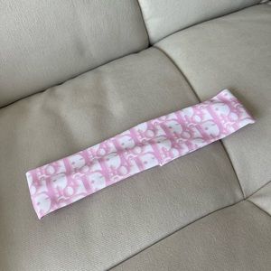 pink and white DIOR headband